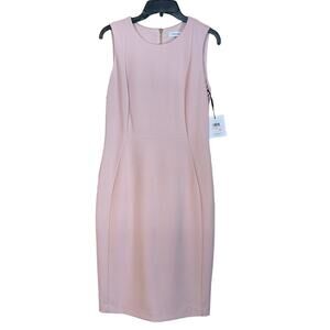 Calvin Klein Blush Pink Sleeveless Back Zipper Sheath Dress Size 10